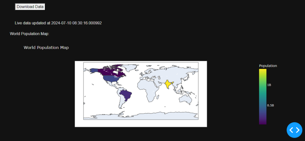 World Map with Live Data Updates