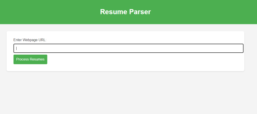 Output example from Python resume parser showing extracted data