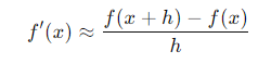 Finite difference method for estimating derivatives in neural networks using small function changes.