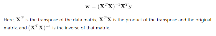 An explanation of matrix inverses, illustrating how multiplying a matrix by its inverse results in the identity matrix, along with an example from linear regression.