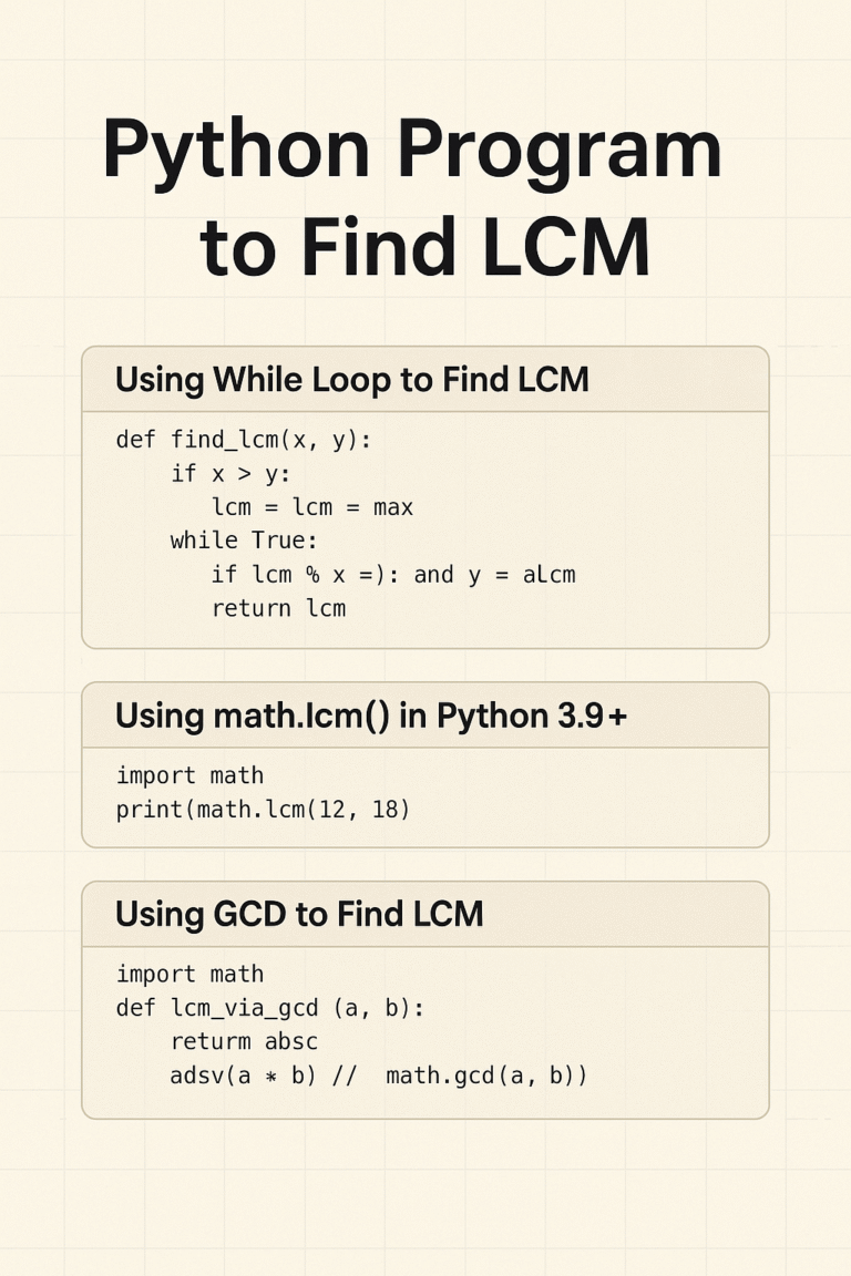 How to Write a Python Program to Find LCM