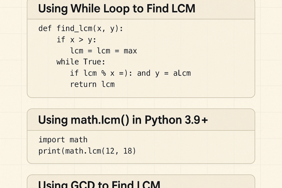 How to Write a Python Program to Find LCM