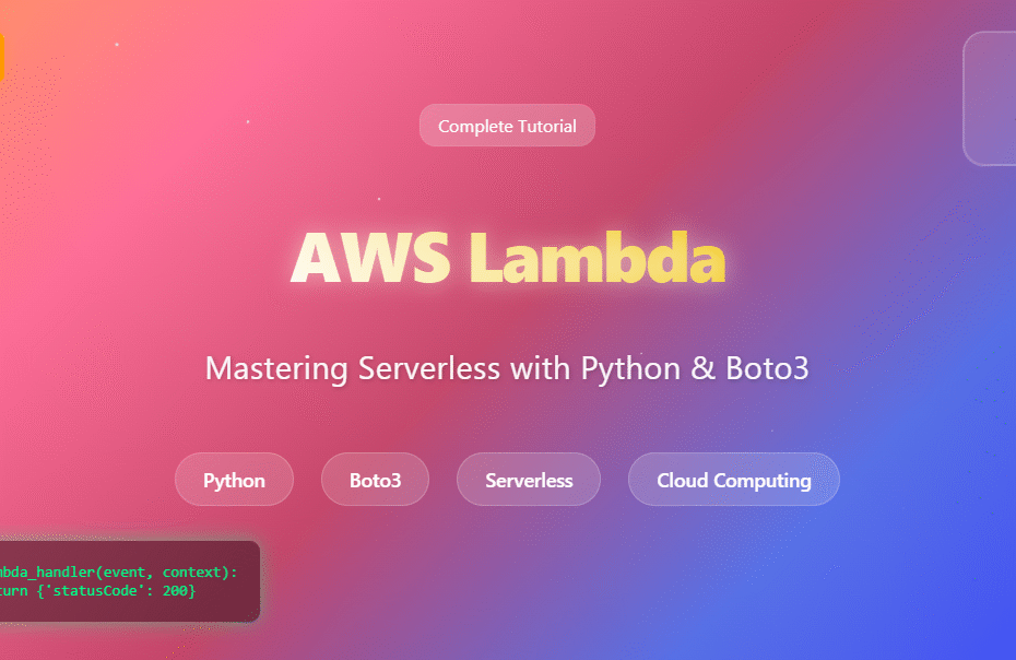 Mastering AWS Lambda with Boto3 and Python: A Complete Step-by-Step Tutorial Mastering AWS Lambda with Boto3 and Python: A Complete Step-by-Step Tutorial