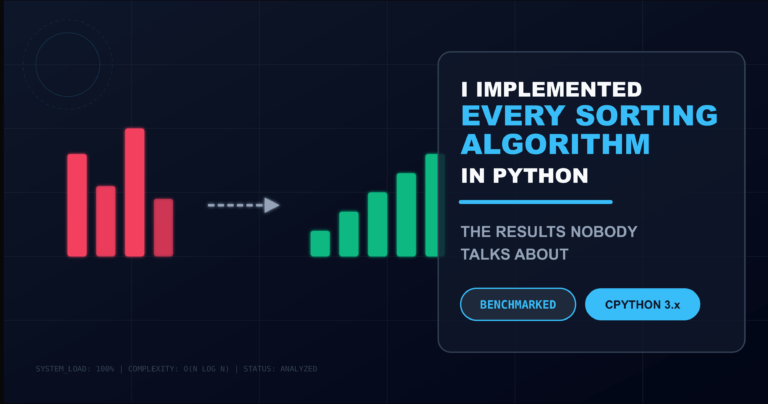 I Implemented Every Sorting Algorithm in Python — The Results Nobody Talks About (Benchmarked on CPython)